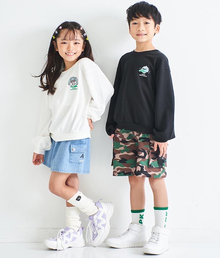 ワンポイント 刺繍 ミニ裏毛 トレーナー 423-2892