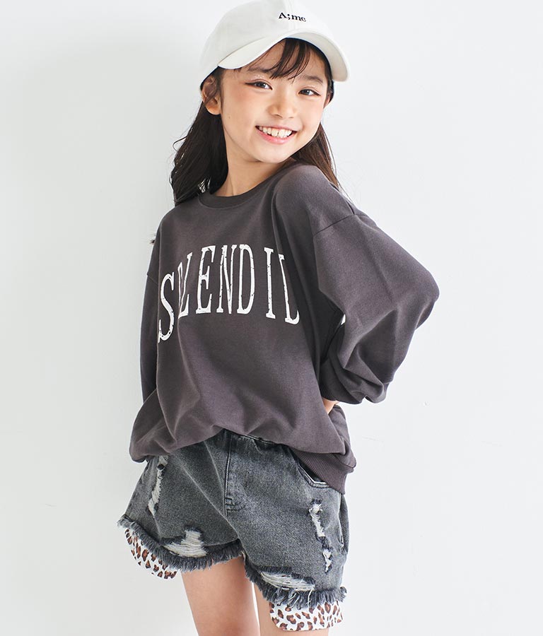 かすれプリントミニ裏毛トレーナー 423-2893