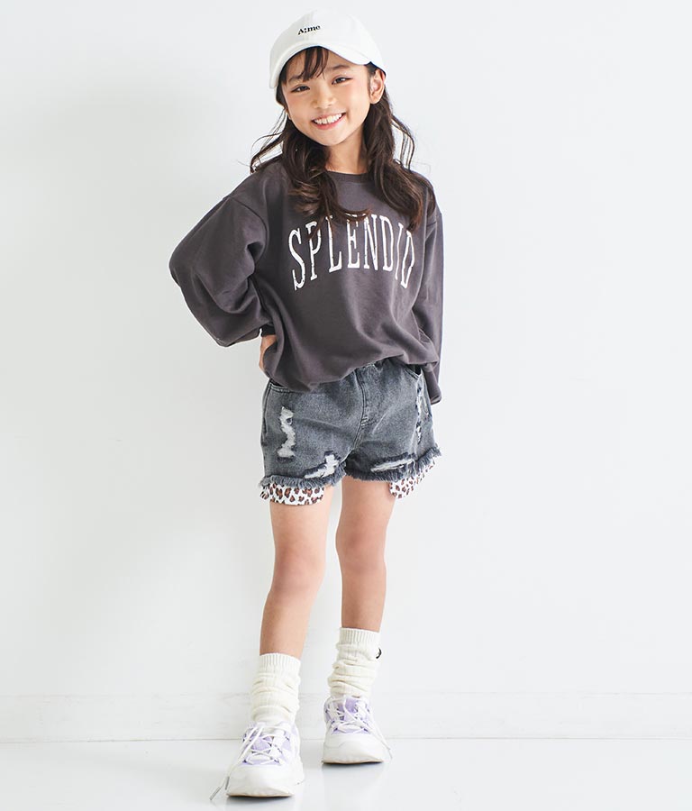 かすれプリントミニ裏毛トレーナー 423-2893