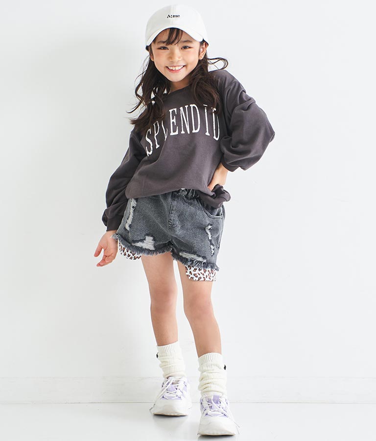 かすれプリントミニ裏毛トレーナー 423-2893