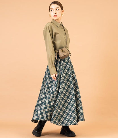 バイヤスチェックフレアスカート 521-6728