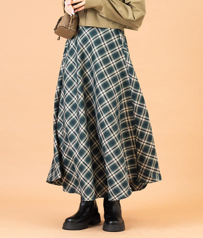 バイヤスチェックフレアスカート 521-6728