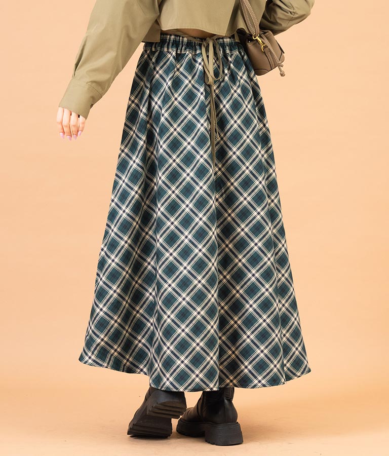 バイヤスチェックフレアスカート 521-6728