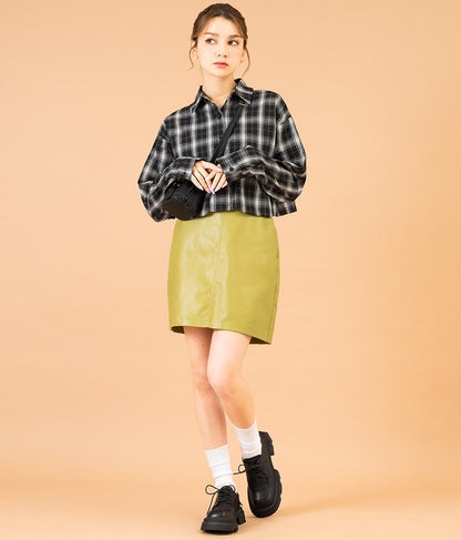 フェイクレザー ミニ スカート 521-6741