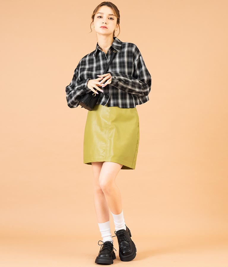 フェイクレザー ミニ スカート 521-6741