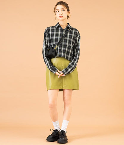 フェイクレザー ミニ スカート 521-6741