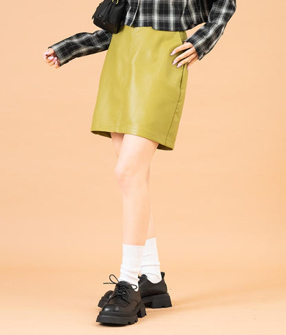 フェイクレザー ミニ スカート 521-6741