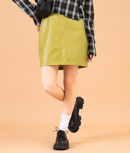 フェイクレザー ミニ スカート 521-6741