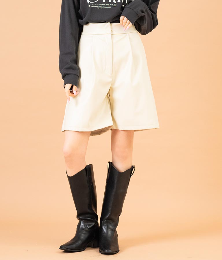 フェイクレザーハーフパンツ 522-6792