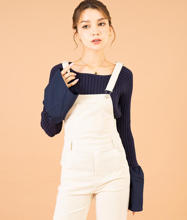 袖切り替え ベルスリーブ ニット 523-6781