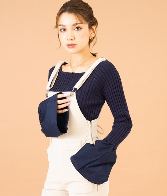 袖切り替え ベルスリーブ ニット 523-6781