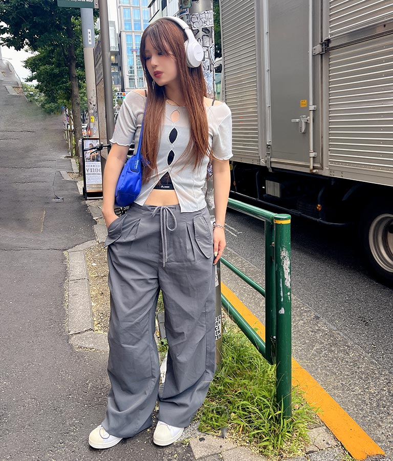 【ティーンズライン】2WAY シアー トップス （M､Lサイズ展開） 913-7548