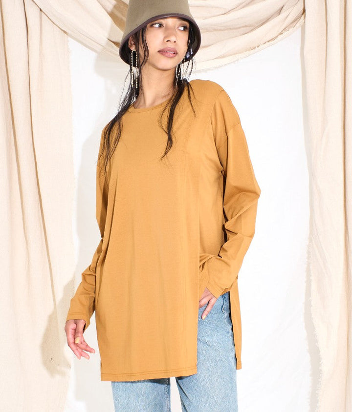 シルケット 天竺 レイヤード ロング Tシャツ 363-8918