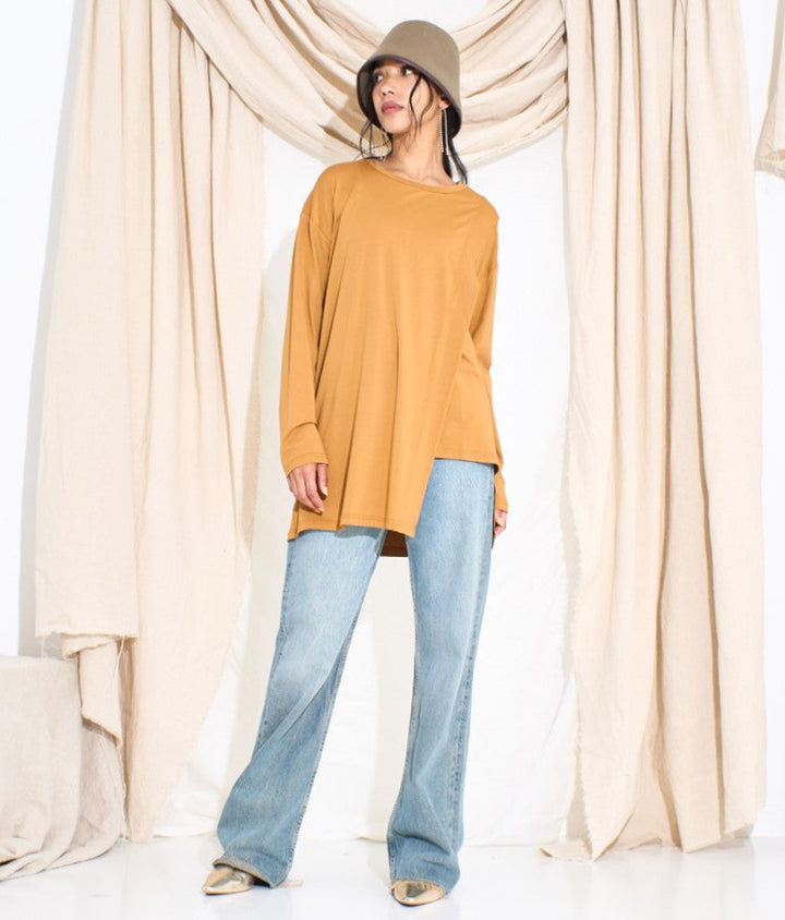 シルケット 天竺 レイヤード ロング Tシャツ 363-8918