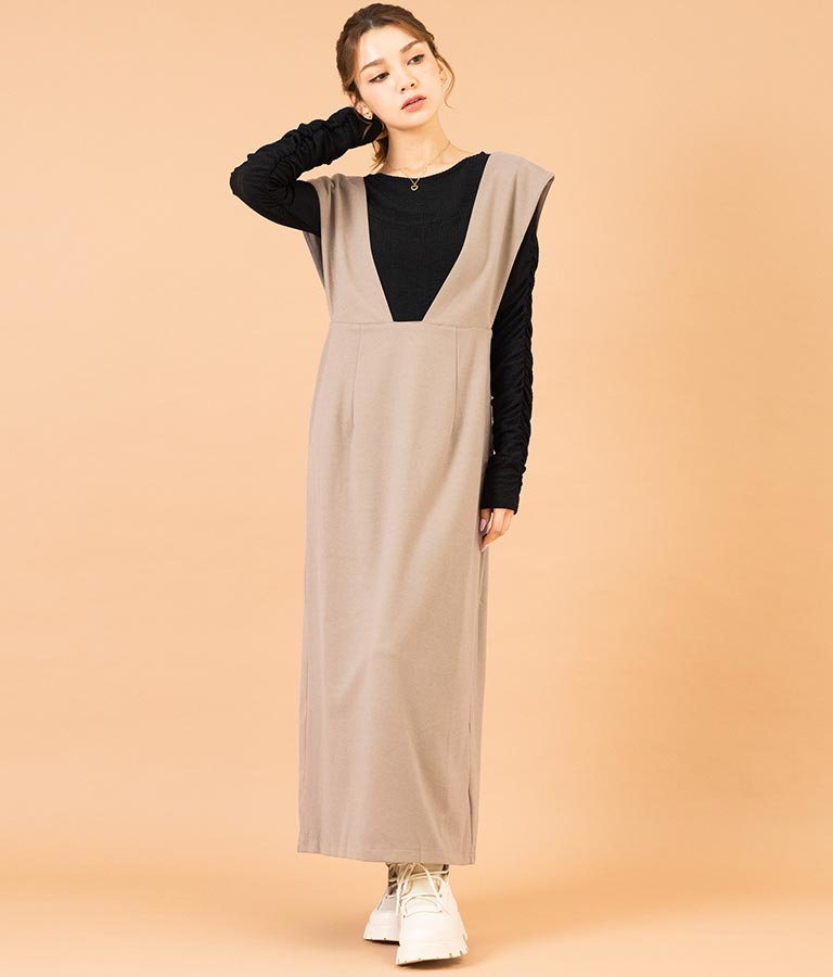 フェイクウールジャンパースカート 527-6757