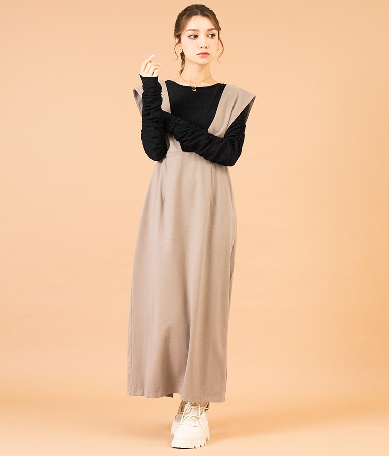 フェイクウールジャンパースカート 527-6757