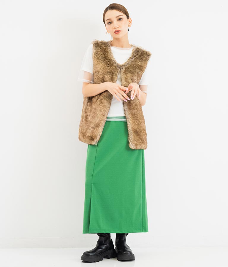 ポンチタイトスリットスカート 551-5716