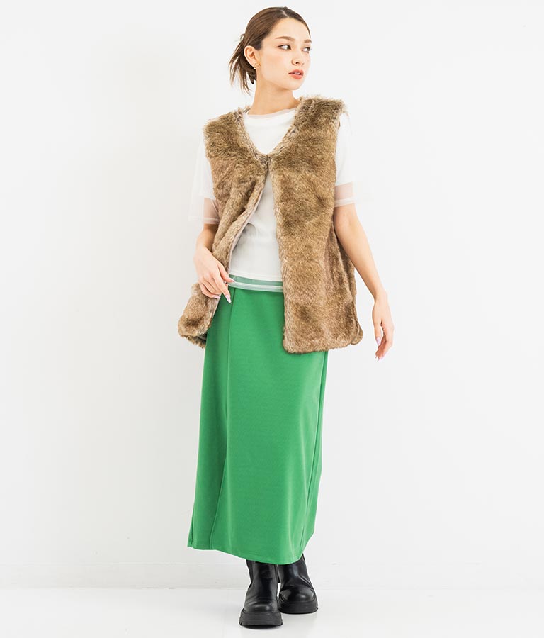 ポンチタイトスリットスカート 551-5716