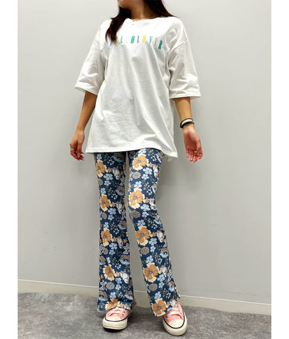 カラフル刺繍 ハートポイント コットン ビッグ Tシャツ 853-5862