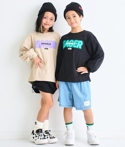 スプレーロゴ プリント ビッグ ロンT 長袖 Tシャツ 423-3215