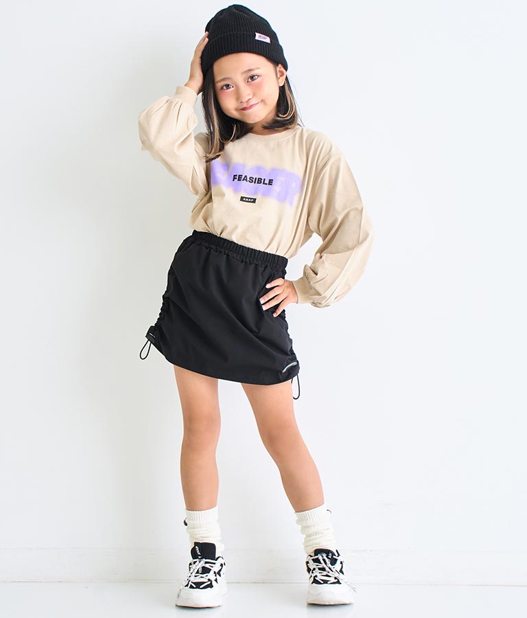 スプレーロゴ プリント ビッグ ロンT 長袖 Tシャツ 423-3215