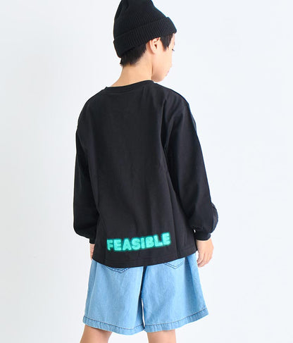 スプレーロゴ プリント ビッグ ロンT 長袖 Tシャツ 423-3215