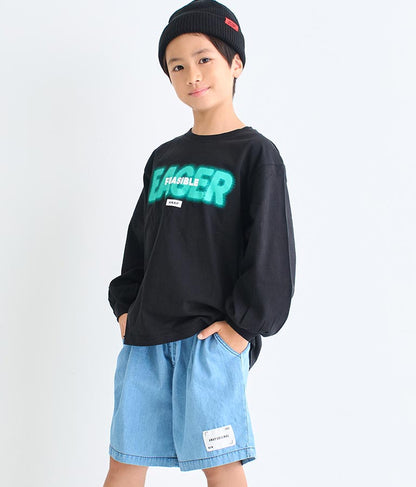 スプレーロゴ プリント ビッグ ロンT 長袖 Tシャツ 423-3215