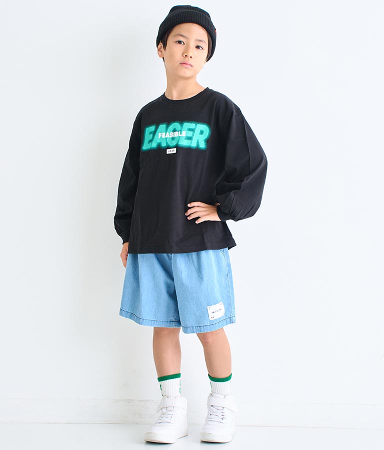 スプレーロゴ プリント ビッグ ロンT 長袖 Tシャツ 423-3215