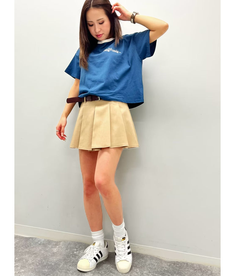 国旗 プリント コットン リンガー Tシャツ 853-5858