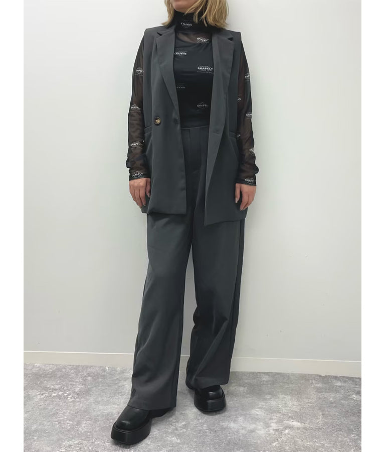 ロゴプリント シアー ハイネック トップス 793-9031