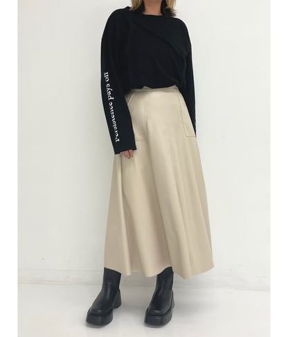 フェイクレザー フレア スカート 151-5512