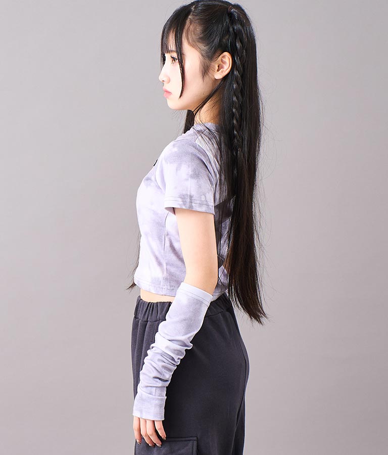 アームウォーマー付 刺繍 Tシャツ 913-7279