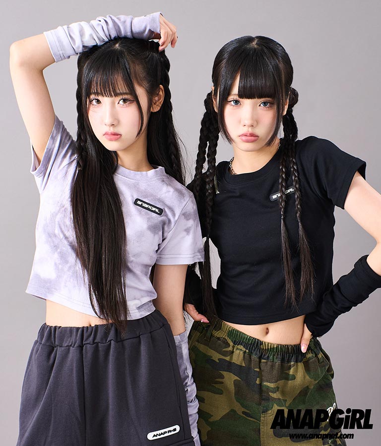 アームウォーマー付 刺繍 Tシャツ 913-7279