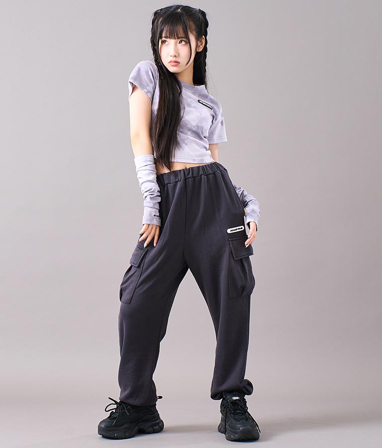 アームウォーマー付 刺繍 Tシャツ 913-7279