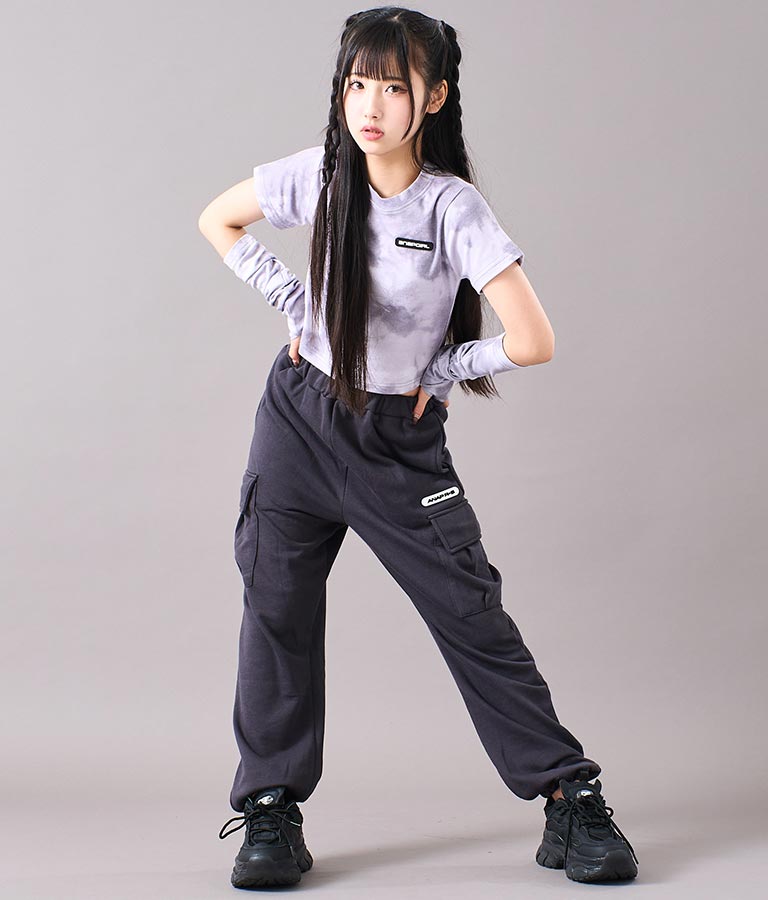 アームウォーマー付 刺繍 Tシャツ 913-7279