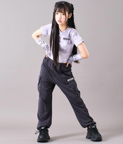 アームウォーマー付 刺繍 Tシャツ 913-7279