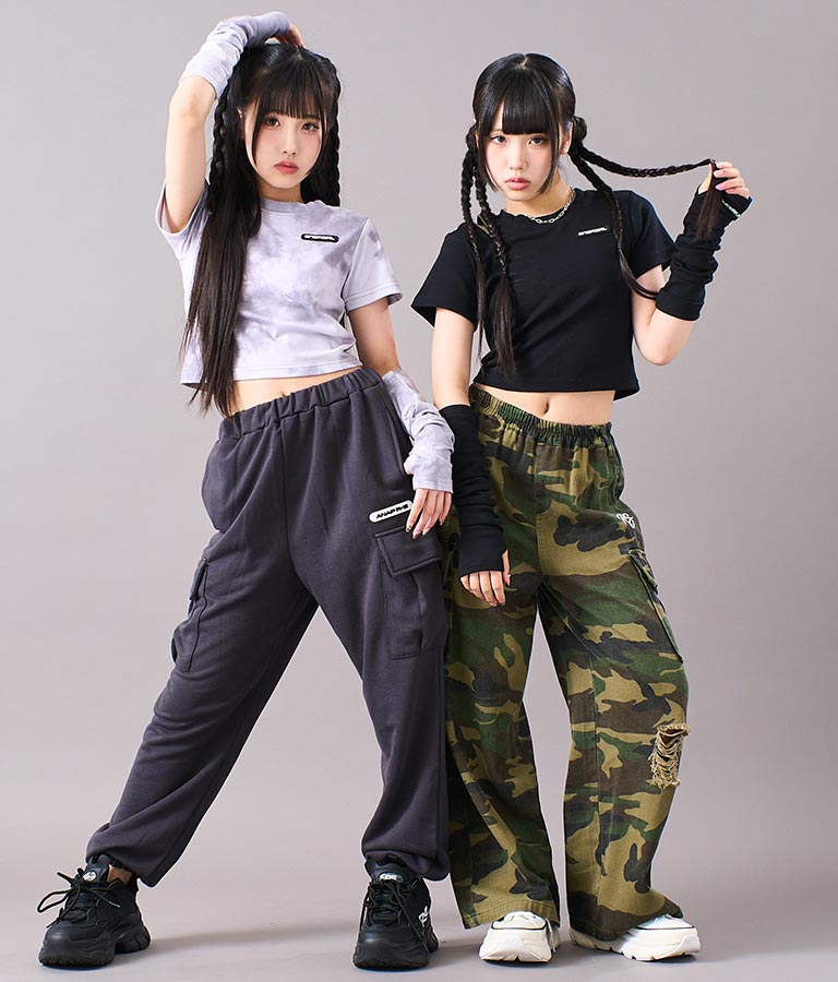 アームウォーマー付 刺繍 Tシャツ 913-7279