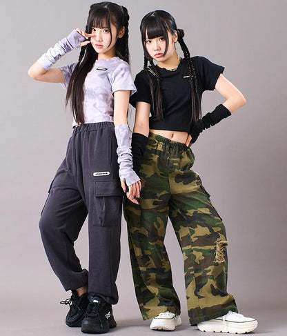 アームウォーマー付 刺繍 Tシャツ 913-7279