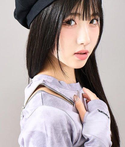 アームウォーマー付 刺繍 Tシャツ 913-7279