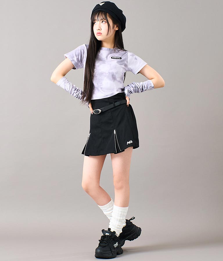 アームウォーマー付 刺繍 Tシャツ 913-7279