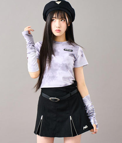 アームウォーマー付 刺繍 Tシャツ 913-7279