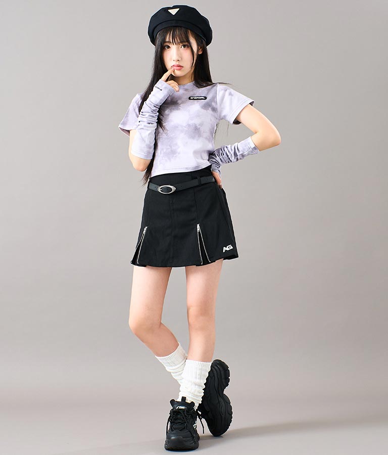 アームウォーマー付 刺繍 Tシャツ 913-7279