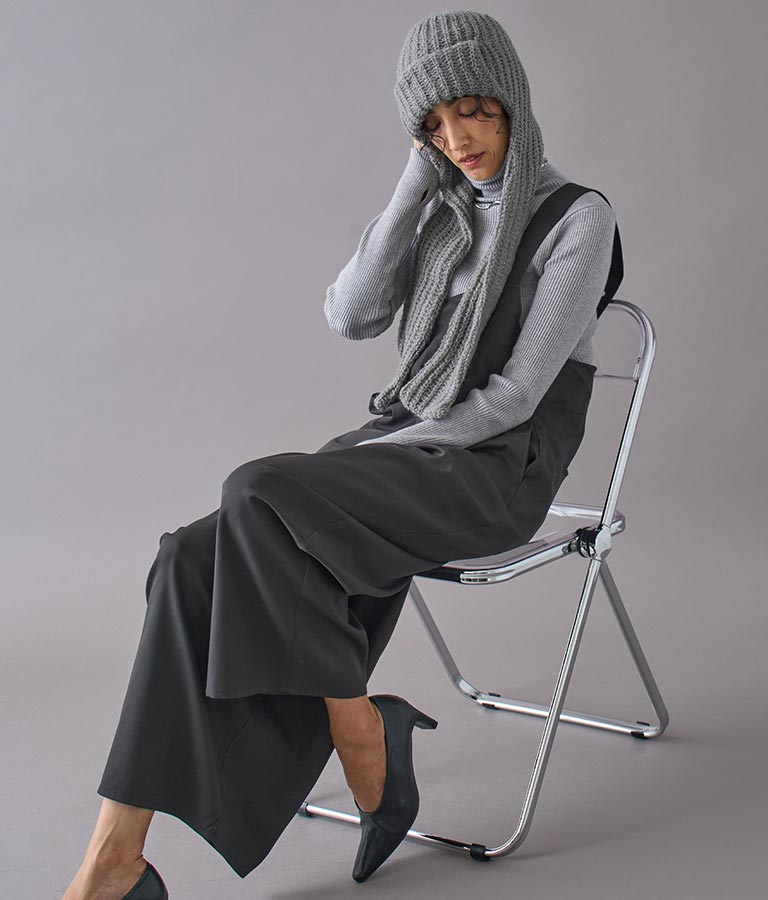 モヘヤ ロングイヤー マフラー ニット キャップ 369-9526
