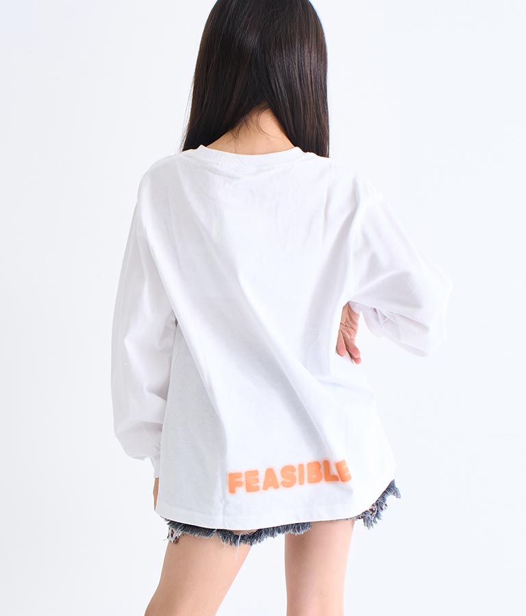 スプレーロゴ プリント ビッグ ロンT 長袖 Tシャツ 423-3215