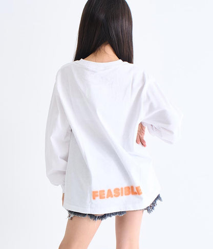 スプレーロゴ プリント ビッグ ロンT 長袖 Tシャツ 423-3215