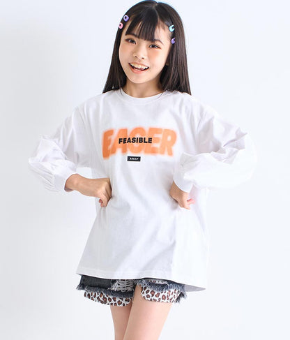 スプレーロゴ プリント ビッグ ロンT 長袖 Tシャツ 423-3215