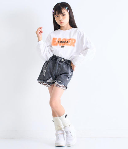 スプレーロゴ プリント ビッグ ロンT 長袖 Tシャツ 423-3215