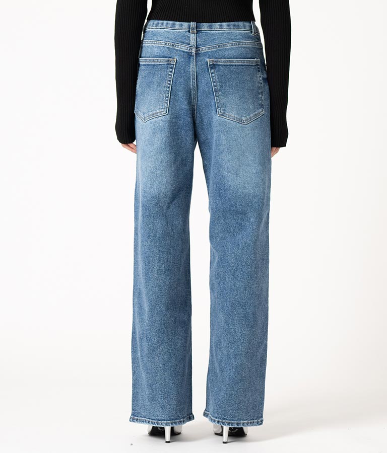 3つボタン ストレッチ ストレート デニム パンツ 152-5583