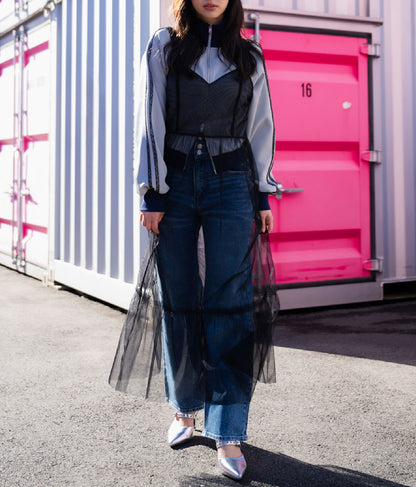 3つボタン ストレッチ ストレート デニム パンツ 152-5583