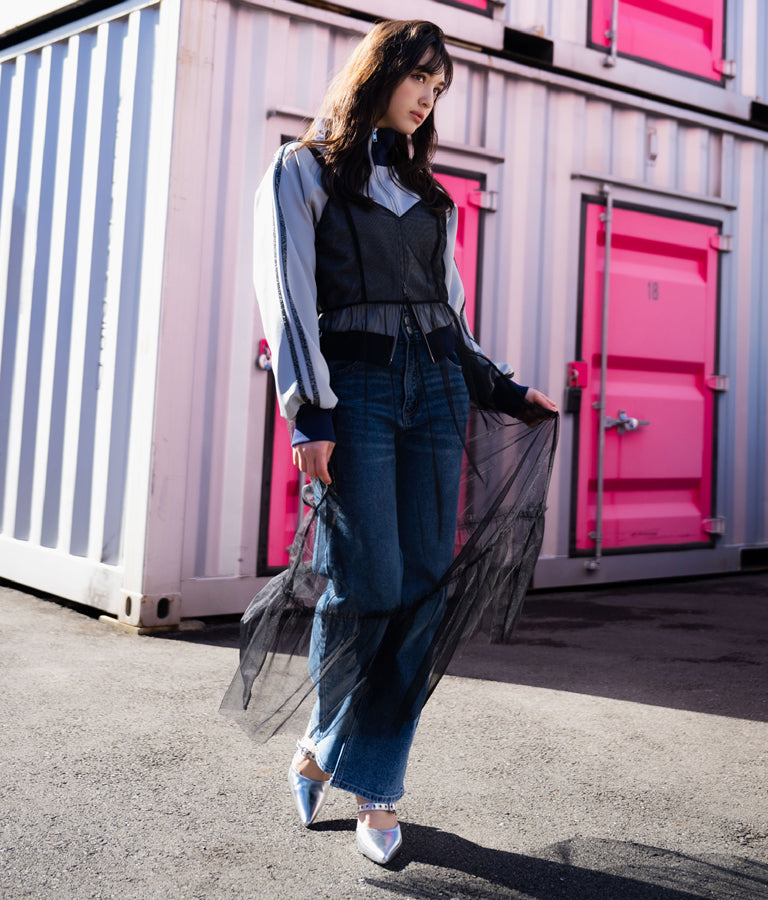 3つボタン ストレッチ ストレート デニム パンツ 152-5583